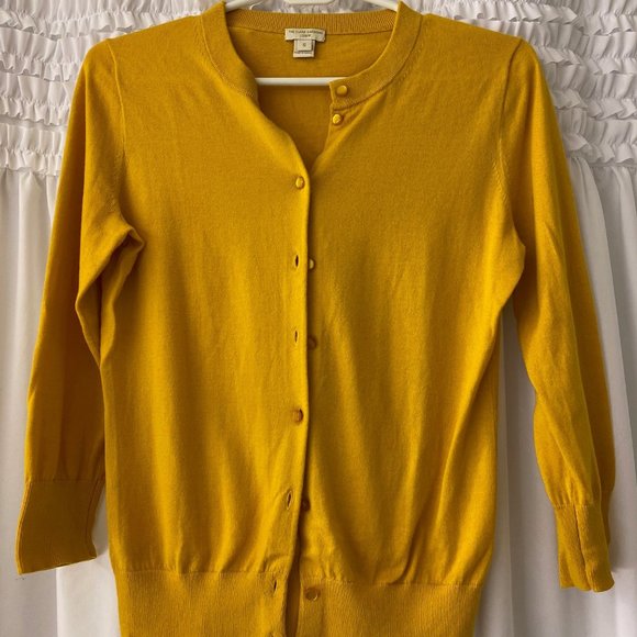 J Crew Mustard Gold Clare Cardigan Size 